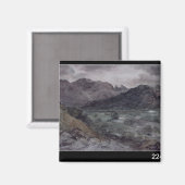 John Constable | Uitzicht op Borrowdale Magneet (Voorkant / Achterkant)