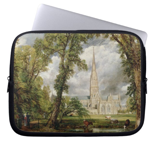 John Constable | Uitzicht van de kathedraal van Sa Laptop Sleeve (Voorkant)