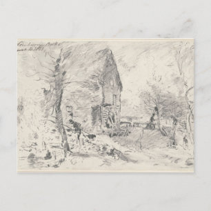 John Constable   Watermolen in Newbury (potlood) Briefkaart