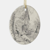 John Constable | Watermolen in Newbury (potlood) Keramisch Ornament (Rechts)