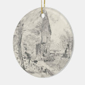 John Constable | Watermolen in Newbury (potlood) Keramisch Ornament (Links)