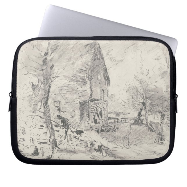 John Constable | Watermolen in Newbury (potlood) Laptop Sleeve (Voorkant)