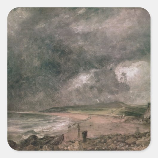 John Constable | Weymouth Bay met naderende Sto Vierkante Sticker (Voorkant)