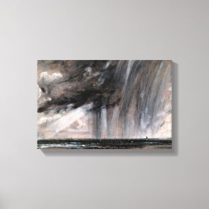 John Constable - Zeegezichtstudie met regenwolk Canvas Afdruk
