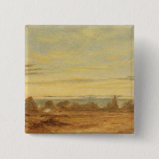 John Constable | Zomer - Avond Landschap (aardolie Vierkante Button 5,1 Cm (Voorkant)