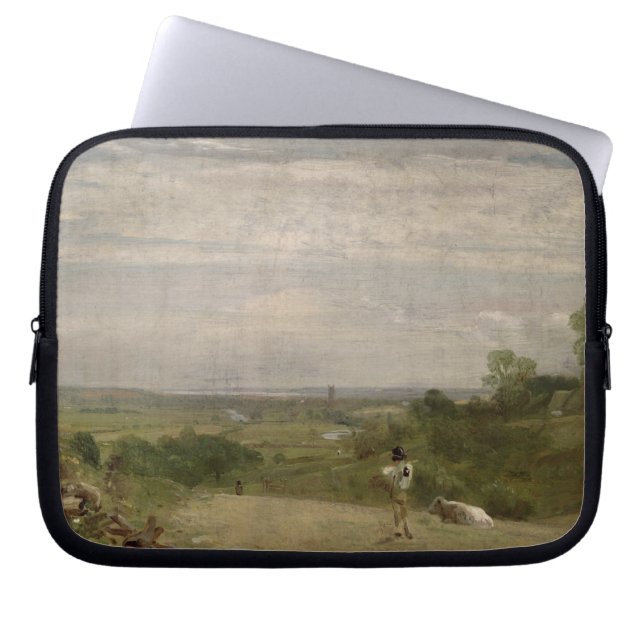 John Constable | Zommorgen: Dedham uit Langh Laptop Sleeve (Voorkant)