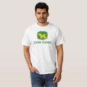 John Cowe met gezegde achteraan T-shirt (Voorkant volledig)