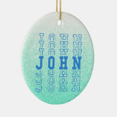 John Custom Boy Naam Keramisch Ornament (Rechts)