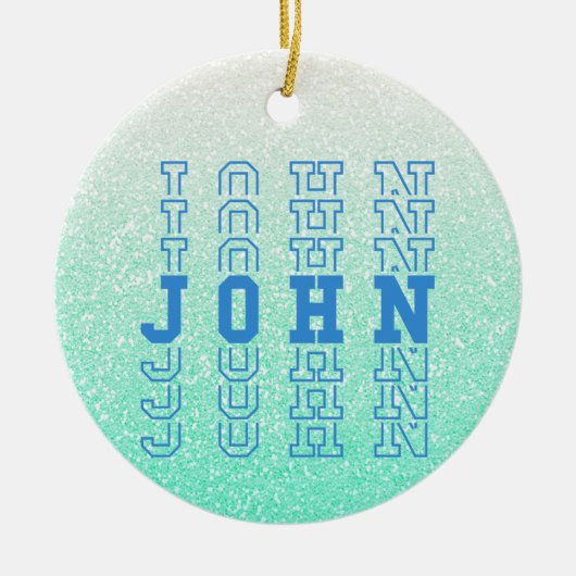 John Custom Boy Naam Keramisch Ornament (Voorkant)