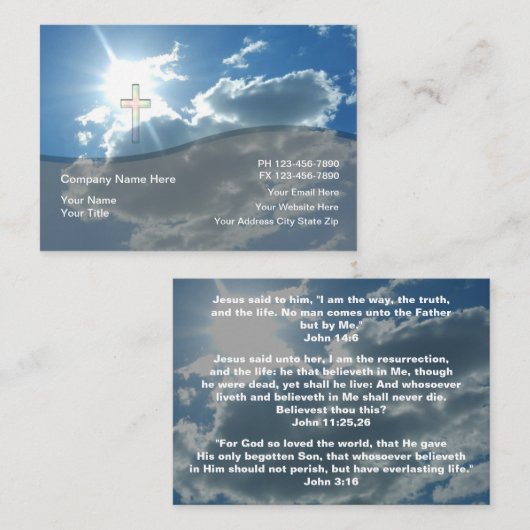 John Custom Religious Visitekaartje (Voorkant / Achterkant)