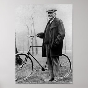John D. Rockefeller met fiets - 1913 Poster