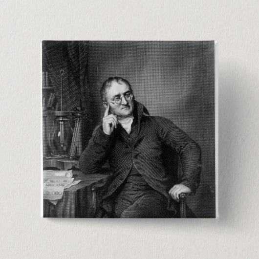 John Dalton Vierkante Button 5,1 Cm (Voorkant)