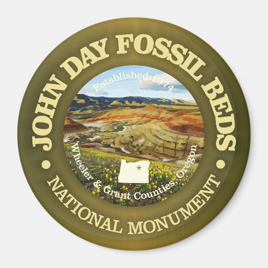 John Day Fossil Bedden (NM) Magneet (Voorkant)