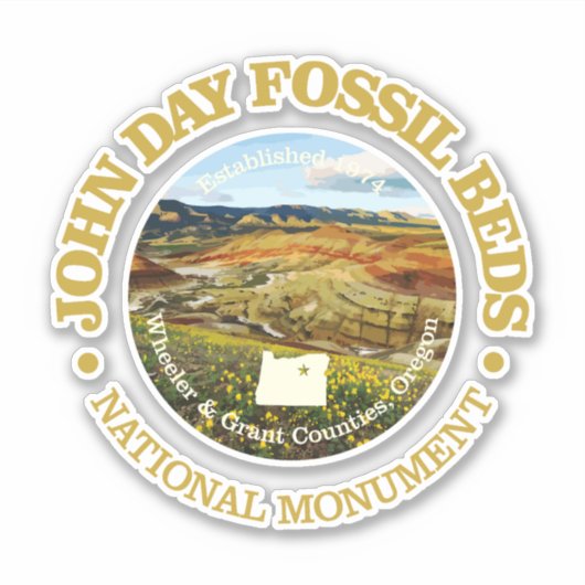 John Day Fossil Bedden (NM) Sticker (Voorkant)