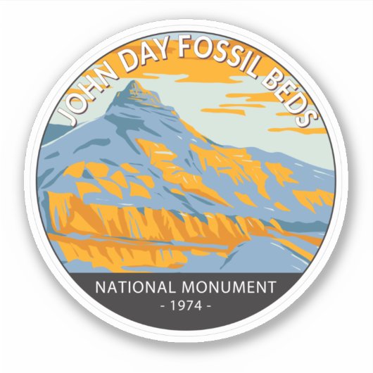 John Day Fossil Beds Nationaal Monument Oregon Sticker (Voorkant)