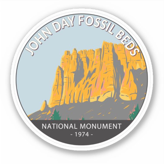 John Day Fossil Beds Nationaal Monument Oregon Sticker (Voorkant)