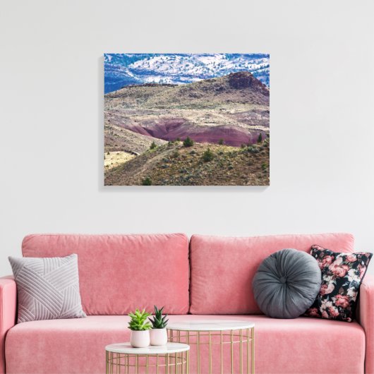 John Day Fossil Beds National Monument (Oregon) Canvas Afdruk (Insitu (Woonkamer))