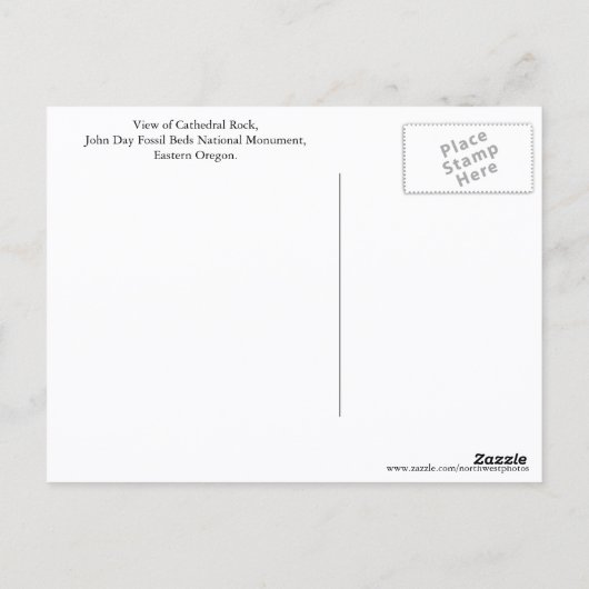 John Day Fossil Beds National Monument Travel Briefkaart (Achterkant)