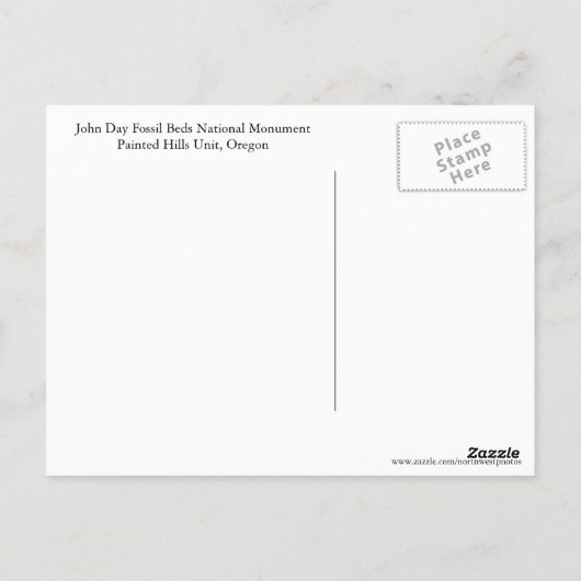 John Day Fossil Beds National Monument Travel Briefkaart (Achterkant)