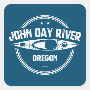 John Day River Oregon Kayaking Vierkante Sticker