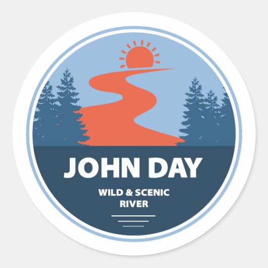 John Day Wild en de Schilderachtig rivier de Orego Ronde Sticker (Voorkant)