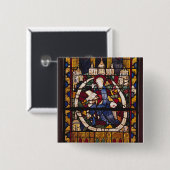 John de Evangelist die de Apocalypse schrijft Vierkante Button 5,1 Cm (Voorkant /achterkant)