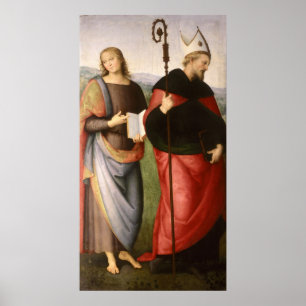 John, de Evangelist en St. Augustinus van Poster