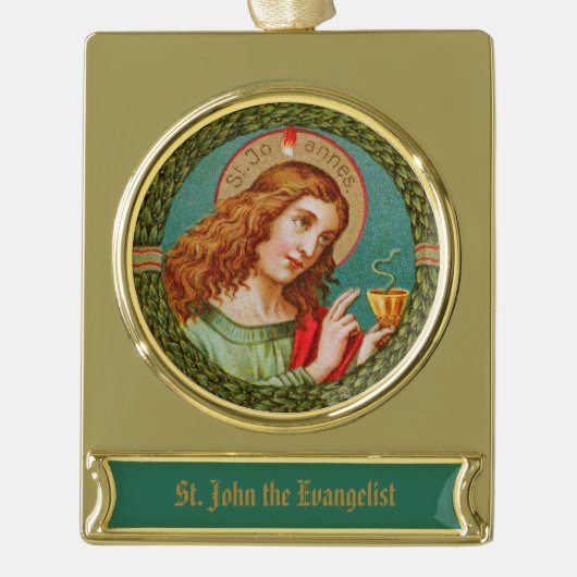 John de Evangelist (JMAS 06) Verguld Banner Ornament (Voorkant)
