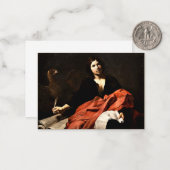 John de Evangelist, mooi kunstschilderij Notitiekaartje (Voorkant / Achterkant in situ)
