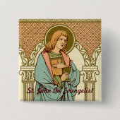 John de Evangelist (RLS 07) Vierkante Button 5,1 Cm (Voorkant)