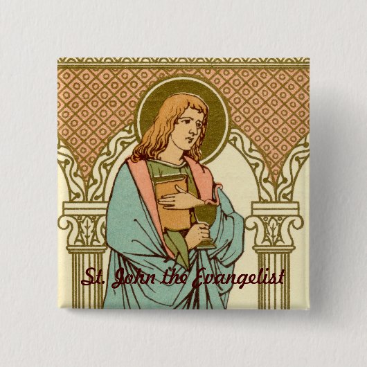 John de Evangelist (RLS 07) Vierkante Button 5,1 Cm (Voorkant)