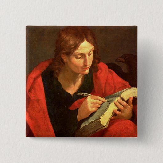 John de Evangelist Vierkante Button 5,1 Cm (Voorkant)