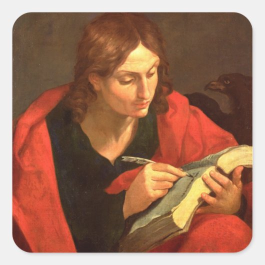 John de Evangelist Vierkante Sticker (Voorkant)