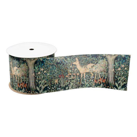 John Dearle "Greenery" - Tree Flower & Deer Satijnen Lint (Spoel)