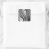 John Dee een Lononer Vierkante Sticker (Tas)