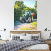 John Deere op de A49 Canvas Afdruk (Insitu (Slaapkamer))