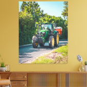 John Deere op de A49 Canvas Afdruk (Insitu (Woonkamer))