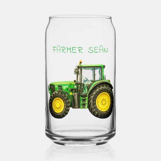 John Deere Tractor voor Boeren Blikvorm Glas (Achterkant)
