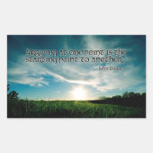 John Dewey Inspirerend Quote "Startpunt" Rechthoekige Sticker (Voorkant)