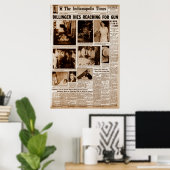 John Dillinger Publiek Vijand #1 Sterft Bereik  Poster (Thuiskantoor)