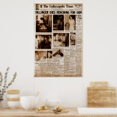 John Dillinger Publiek Vijand #1 Sterft Bereikend  Poster (Keuken)