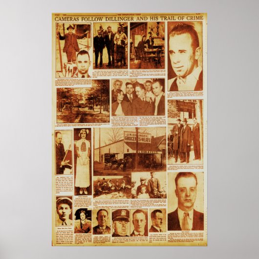 John Dillinger Spoor van Misdaad Publiek Vijand #1 Poster (Voorkant)