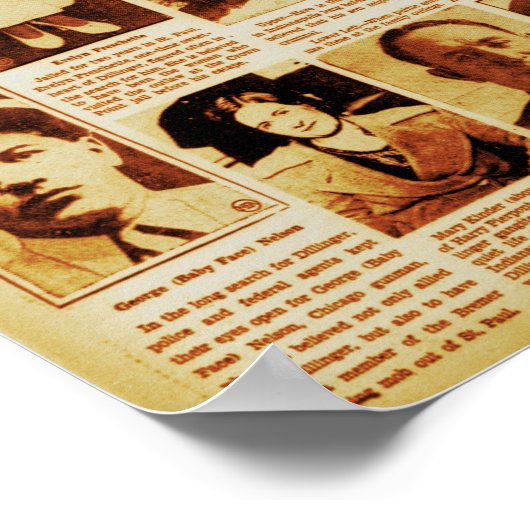 John Dillinger Trail of Crime Public Enemy #1 Poster (Hoek)