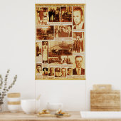 John Dillinger Trail of Crime Public Enemy #1 Poster (Keuken)