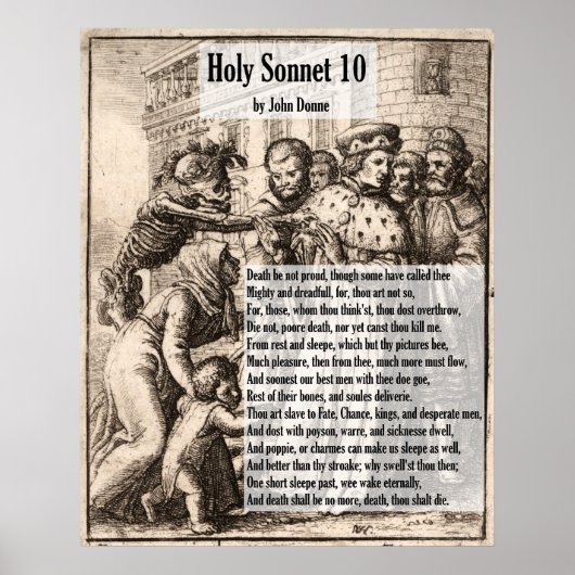 John Donne Death, be not Proud/Heilige Sonnet 10 Poster (Voorkant)
