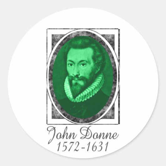 John Donne Ronde Sticker (Voorkant)