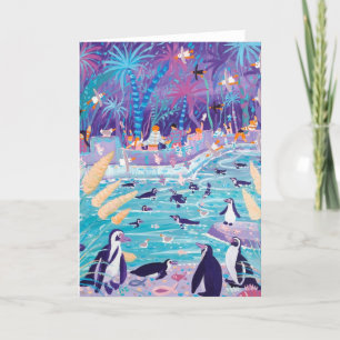 John Dyer Art Card Penguin pool bij de dierentuin Feestdagen Kaart