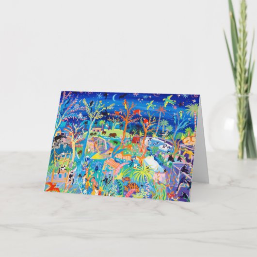 John Dyer Art Card Zoo at night Feestdagen Kaart (Voorkant)