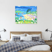 John Dyer canvasprint. Helford Passage, Cornwall Canvas Afdruk (Insitu (Slaapkamer))
