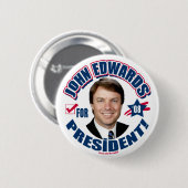 John Edwards voor President 2008 Button (Voorkant /achterkant)